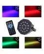 18-LED Red & Green & Blue Light Voice Control Parcan Projector Lamp with Remote Controller Black