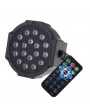 18-LED Red & Green & Blue Light Voice Control Parcan Projector Lamp with Remote Controller Black
